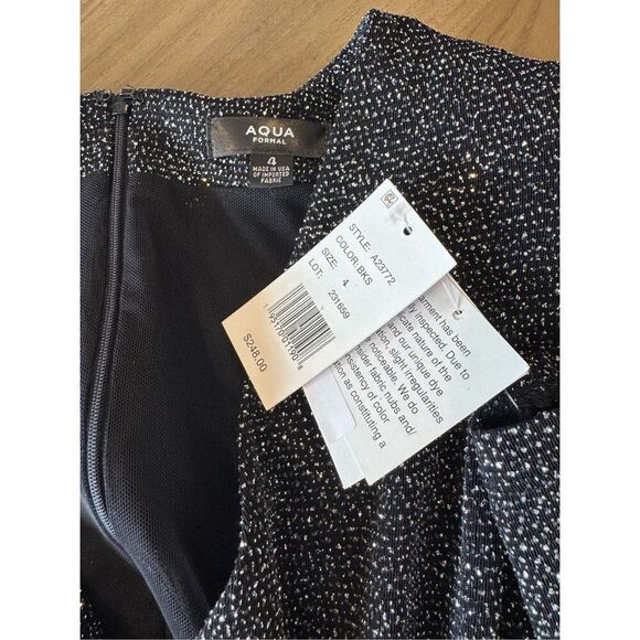 NWT Aqua Formal Black Metallic Mini Party Dress - Picture 8 of 8